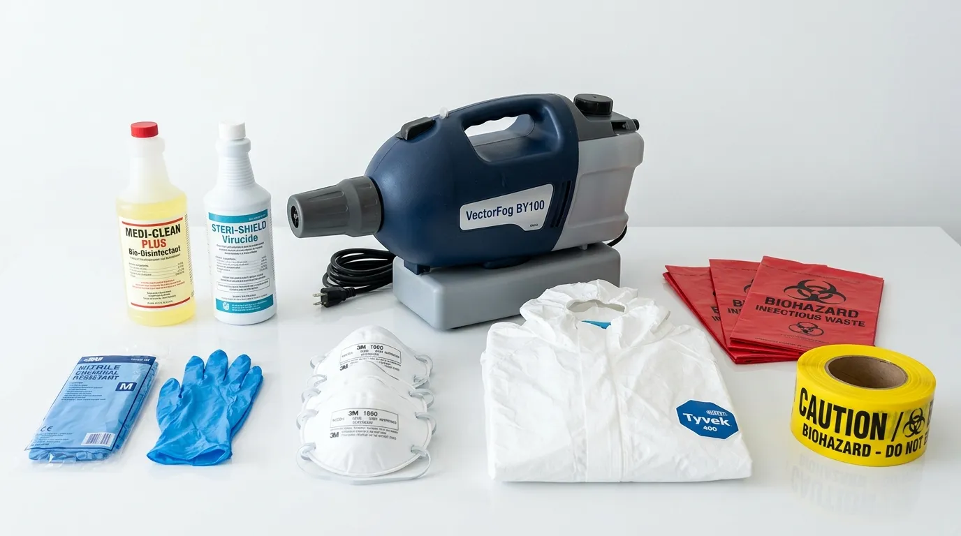 Professional biohazard remediation crew working in Killingly Center