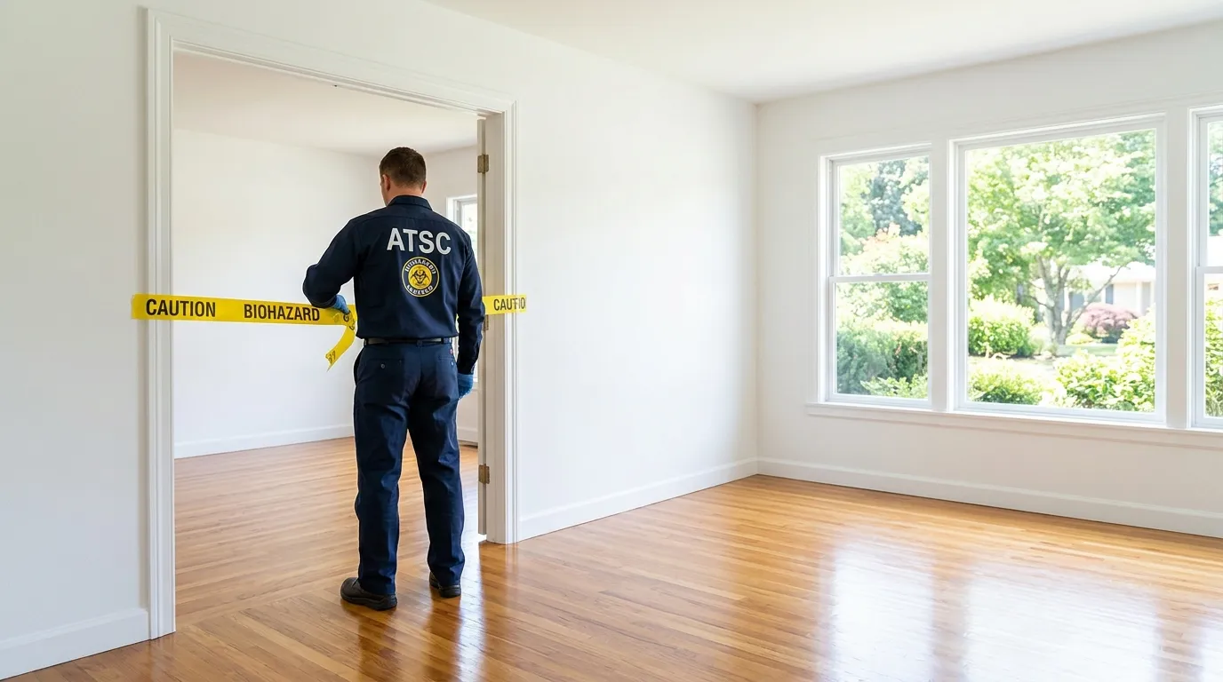 Certified biohazard cleanup crew performing Decomposition Cleanup in Killingly Center